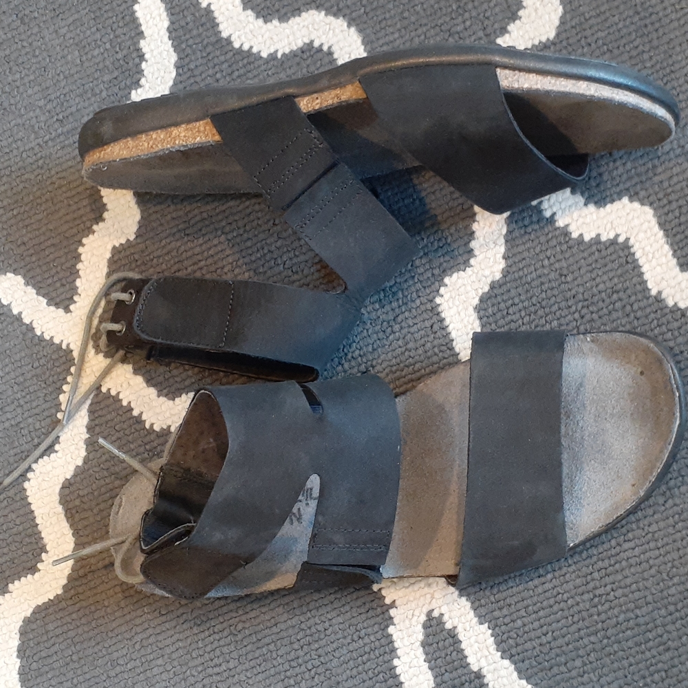 Naot Black Suede Strappy Sandals
